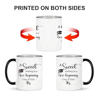 Graduation Gifts A Sweet Ending to New | Ceramic Coffee Mug | 11 OZ