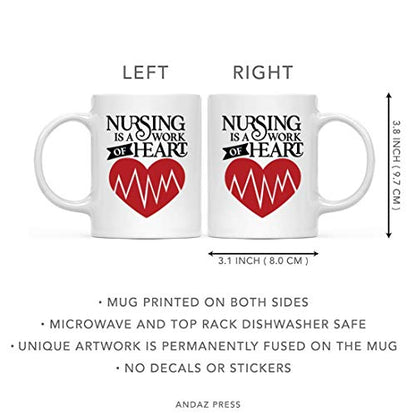 Nurse Gift Nursing Is A Work Of Heart 1-Pack | Ceramic Coffee Mug | 11 OZ