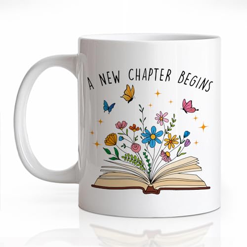 A New Chapter Begins for Women Funny Floral | Ceramic Coffee Mug | 11 OZ