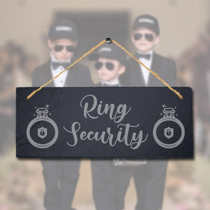 Ring Security Laser Engraved Hanging Slate Wedding Ring Venue Party Plaque Sign