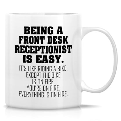 Funny Front Desk Receptionist or Humorous | Ceramic Coffee Mug | 11 OZ