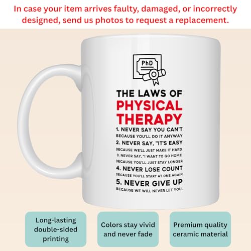 Laws Of Physical Therapy PT DPT Graduation | Ceramic Coffee Mug | 11 OZ