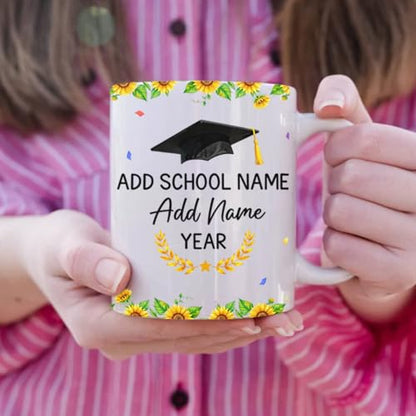 Personalized Happy Graduation Pig Graduate | Customised Coffee Mug | 11 OZ