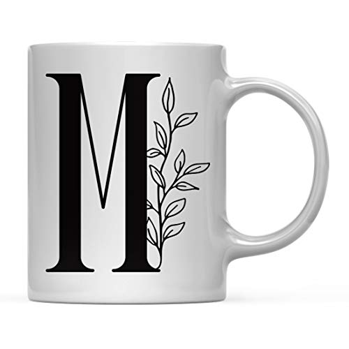 Gift Elegant Design Monogram Initial Letter M | Ceramic Coffee Mug | 11 OZ