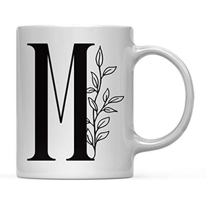 Gift Elegant Design Monogram Initial Letter M | Ceramic Coffee Mug | 11 OZ