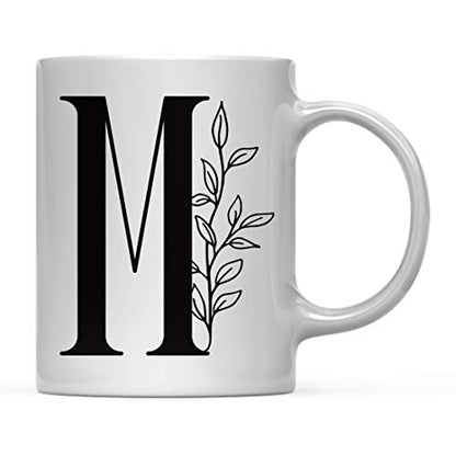 Gift Elegant Design Monogram Initial Letter M | Ceramic Coffee Mug | 11 OZ