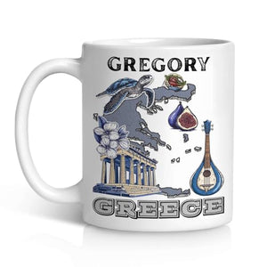 Awesome Greece Culture Themed Custom Name | Customised Coffee Mug | 11 OZ