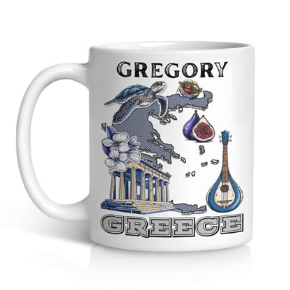 Awesome Greece Culture Themed Custom Name | Customised Coffee Mug | 11 OZ