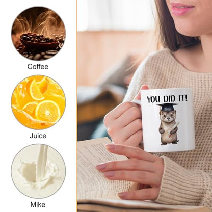 XQLZY You Did It Funny Congratulations | Ceramic Coffee Mug | 11 OZ