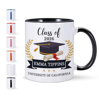Graduation Personalized with Name School | Customised Coffee Mug | 11 OZ