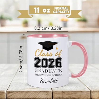 Personalized Graduation Gifts for Her Him | Customised Coffee Mug | 11 OZ