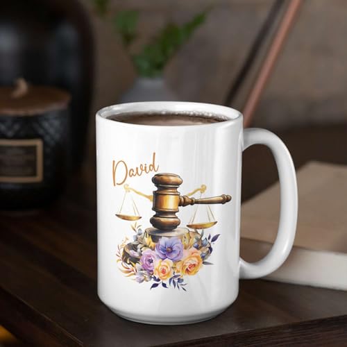 Customized Name Judge Novelty Law School | Customised Coffee Mug | 11 OZ