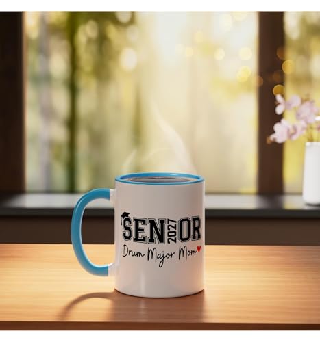 Senior 2027 Drum Major Mom Marching Band | Ceramic Coffee Mug | 11 OZ