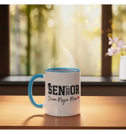 Senior 2027 Drum Major Mom Marching Band | Ceramic Coffee Mug | 11 OZ