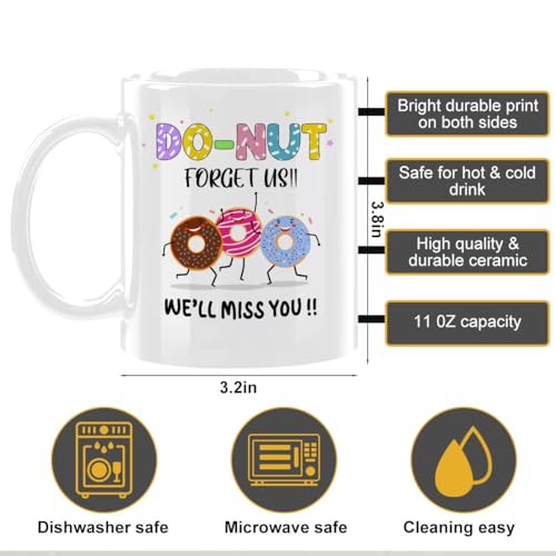 Funny Farewell Do-Nut Forget Us Goodbye Gifts | Ceramic Coffee Mug | 11 OZ