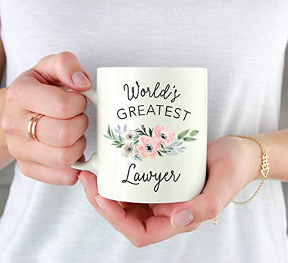 Gift for Women World s Greatest Lawyer | Ceramic Coffee Mug | 11 OZ