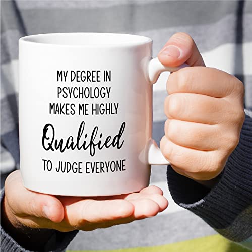 Funny My Degree In Psychology Highly Qualified | Ceramic Coffee Mug | 11 OZ