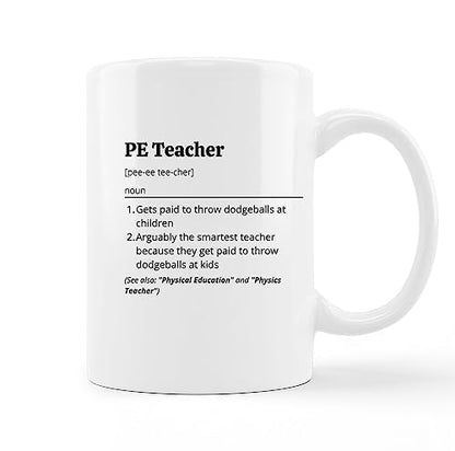 Minimalist Milk with Handle PE Teacher | Ceramic Coffee Mug | 11 OZ