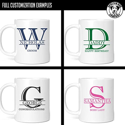 Personalized Monogram with Custom Text and | Customised Coffee Mug | 11 OZ