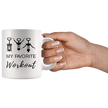 My Favorite Workout Wine Lover Drinker | Ceramic Coffee Mug | 11 OZ