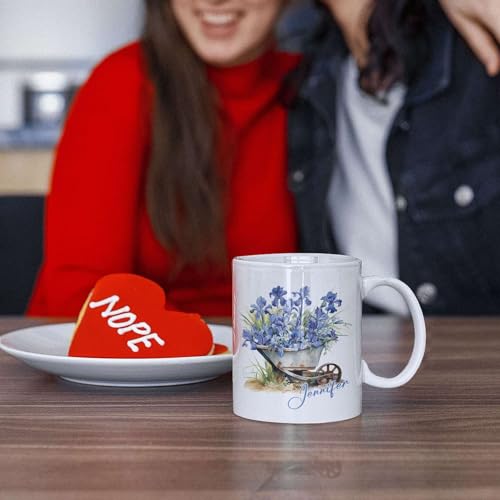 Custom Iris Personalized Name On Porcelain | Customised Coffee Mug | 11 OZ