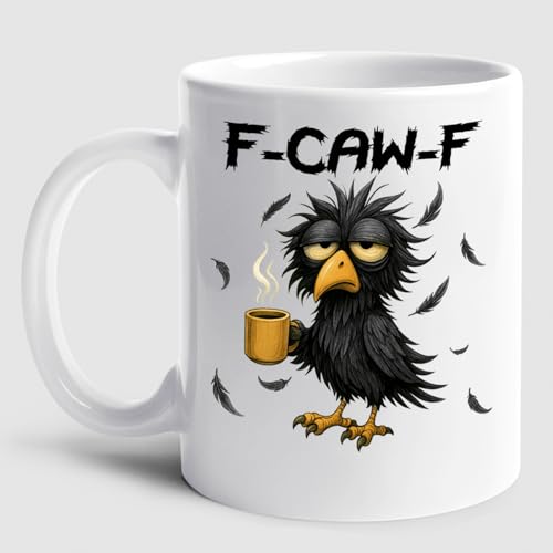 Caw-F Raven Sarcastic Accent Humorous | Customised Coffee Mug | 11 OZ