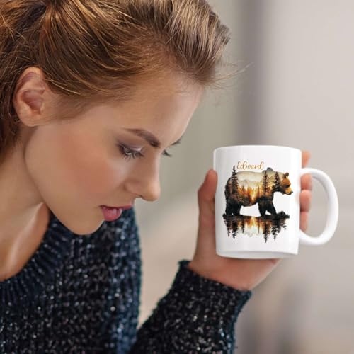 Bear And Mountains Personalized Name Custom | Customised Coffee Mug | 11 OZ