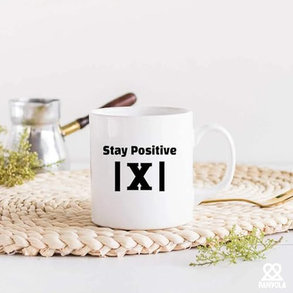 Stay Positive X Math Lover Gifts Student | Ceramic Coffee Mug | 11 OZ