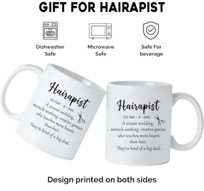 Waldeal Funny Hairapist Hairdresser Gifts for | Ceramic Coffee Mug | 11 OZ