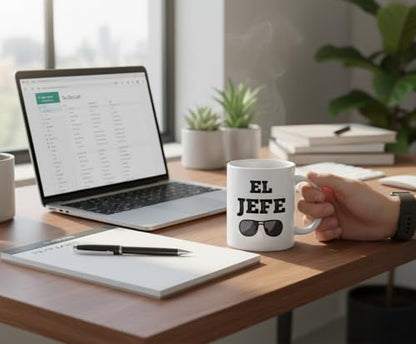 Idea for Boss El Jefe Funny Saying in Spanish | Ceramic Coffee Mug | 11 OZ