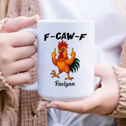 Personalized Caw -F Pun Hidden Message | Customised Coffee Mug | 11 OZ