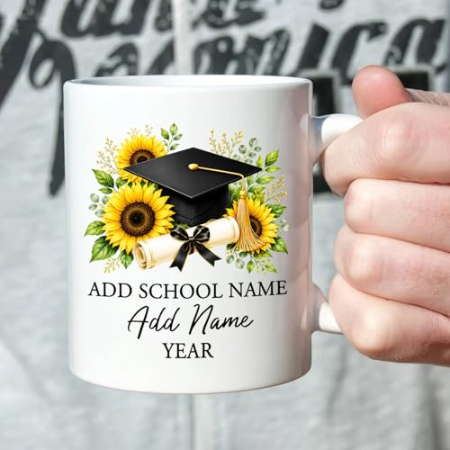Custom Graduation Cap Personalized School | Customised Coffee Mug | 11 OZ