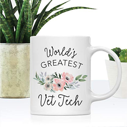 Gift for Women World s Greatest Vet Tech | Ceramic Coffee Mug | 11 OZ
