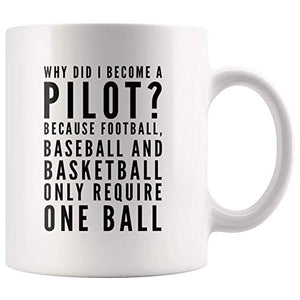 Why Did I Become A Pilot Because Football | Ceramic Coffee Mug | 11 OZ