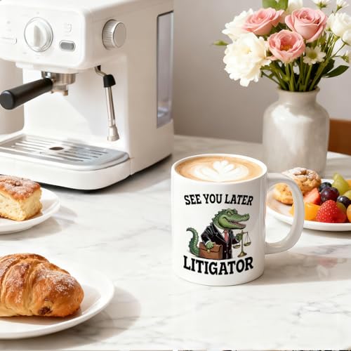 See You Later Litigator Funny Crocodile Lawyer | Ceramic Coffee Mug | 11 OZ