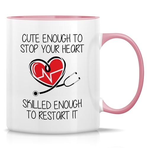 Funny Cute Enough To Stop Your Heart Funny | Ceramic Coffee Mug | 11 OZ