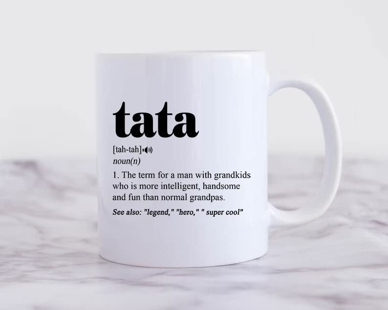 Tata Definition | Ceramic Coffee Mug | Father's Day Gift | Stylish Printed Design | Tea & Coffee Cup | 11oz