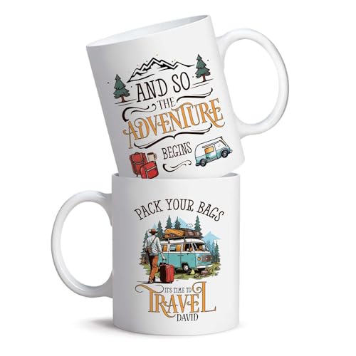 Beautiful Caravan Design Customized Name | Customised Coffee Mug | 11 OZ