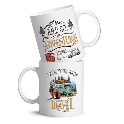Beautiful Caravan Design Customized Name | Customised Coffee Mug | 11 OZ