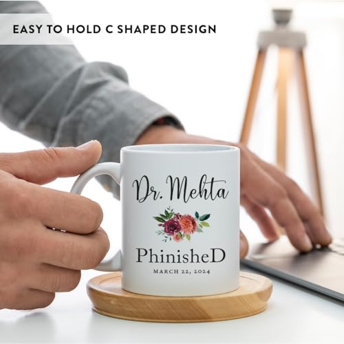 Personalized Custom PhD Graduation Gift Dr | Customised Coffee Mug | 11 OZ
