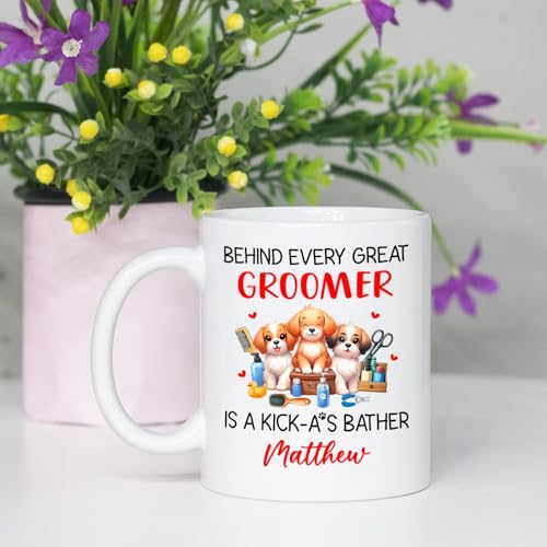 Personalized Dog Groomer Behind Every Great | Customised Coffee Mug | 11 OZ