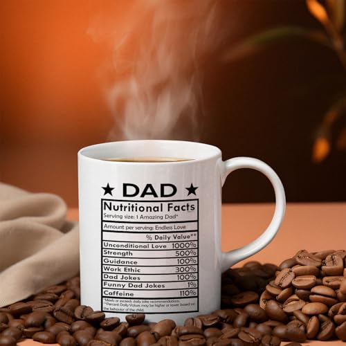 Veracco Dad Nutritional Facts Best Ever Daddy | Ceramic Coffee Mug | 11 OZ
