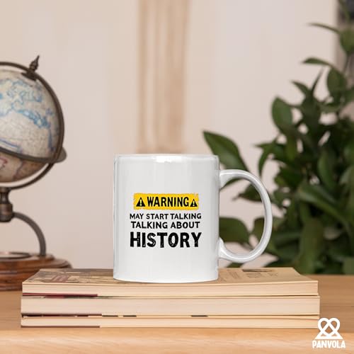 Warning May Start Talking About History Funny | Ceramic Coffee Mug | 11 OZ