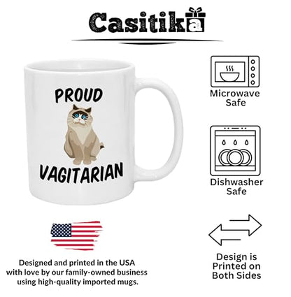 Funny LGBT Proud Vagitarian Lesbian Idea for | Ceramic Coffee Mug | 11 OZ