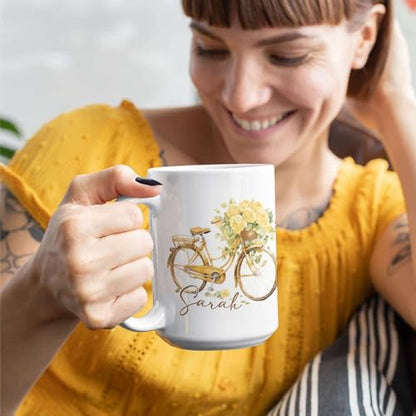 Heartwarming Personalized Name Rose Travel | Customised Coffee Mug | 11 OZ