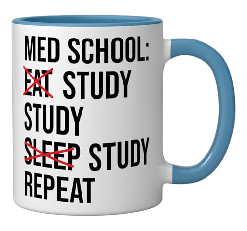 Med School Eat Study Sleep Repeat Funny | Ceramic Coffee Mug | 11 OZ