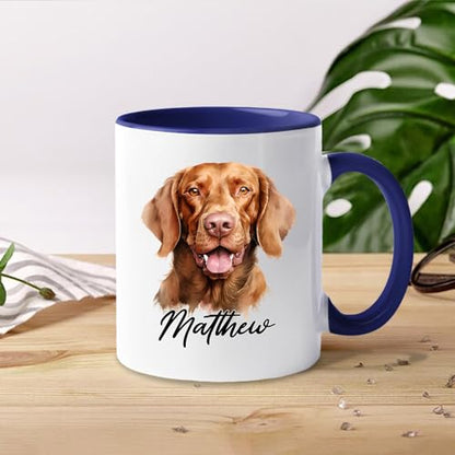 Personalized Name Vizsla Accent Gift For | Customised Coffee Mug | 11 OZ