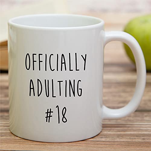 Funny Officially Adulting 18th Years Old | Ceramic Coffee Mug | 11 OZ