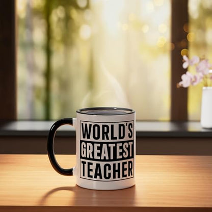 Best Teacher World s Greatest Funny | Ceramic Coffee Mug | 11 OZ