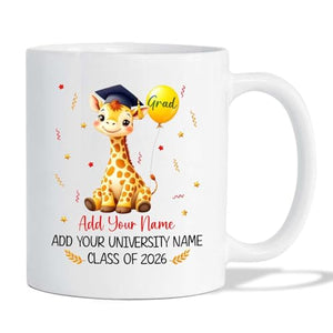 Personalized Graduation Giraffe Gift for | Customised Coffee Mug | 11 OZ
